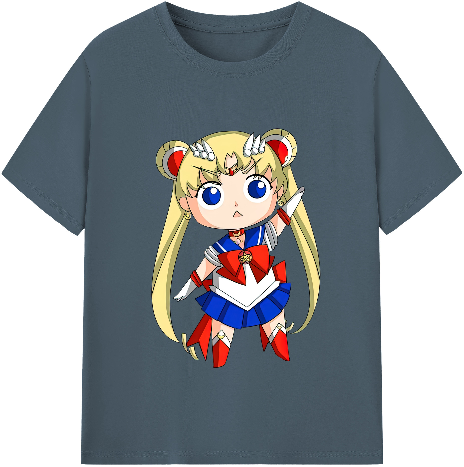 （画像用） 美少女戦士セーラームーン 月野 うさぎ つきの うさぎ Sailor Moon Tsukino Usagi 綿100％半袖Tシャツ（フロントプリント）